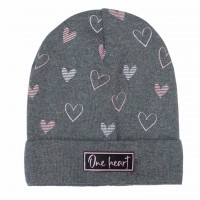 AJS kepurė pavasariui-rudeniui One heart  52-56 cm (pilka)